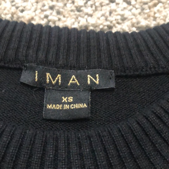 Iman bell sleeve black sweater with gold buttons xs sm runs big - Picture 8 of 8